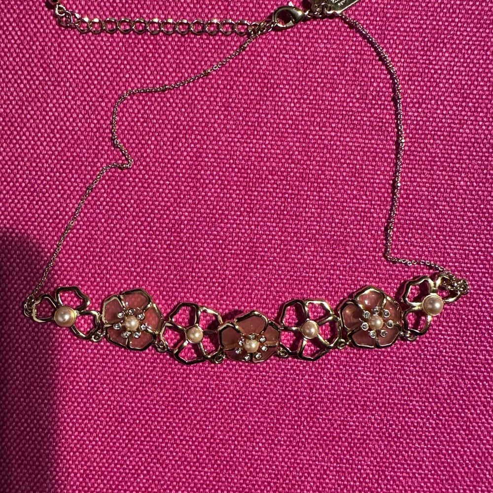 Jewerly Set Earrings Necklace Bracelet Kate Spade New York, Pink Floral - Picture 4 of 10
